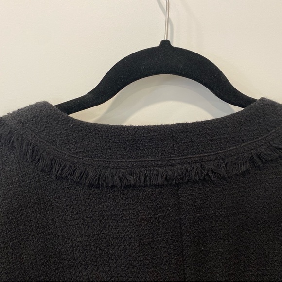 Karl Lagerfeld Black Jacket. Almost Vtg. Fringe on neckline; bottom and sleeves - Picture 6 of 7
